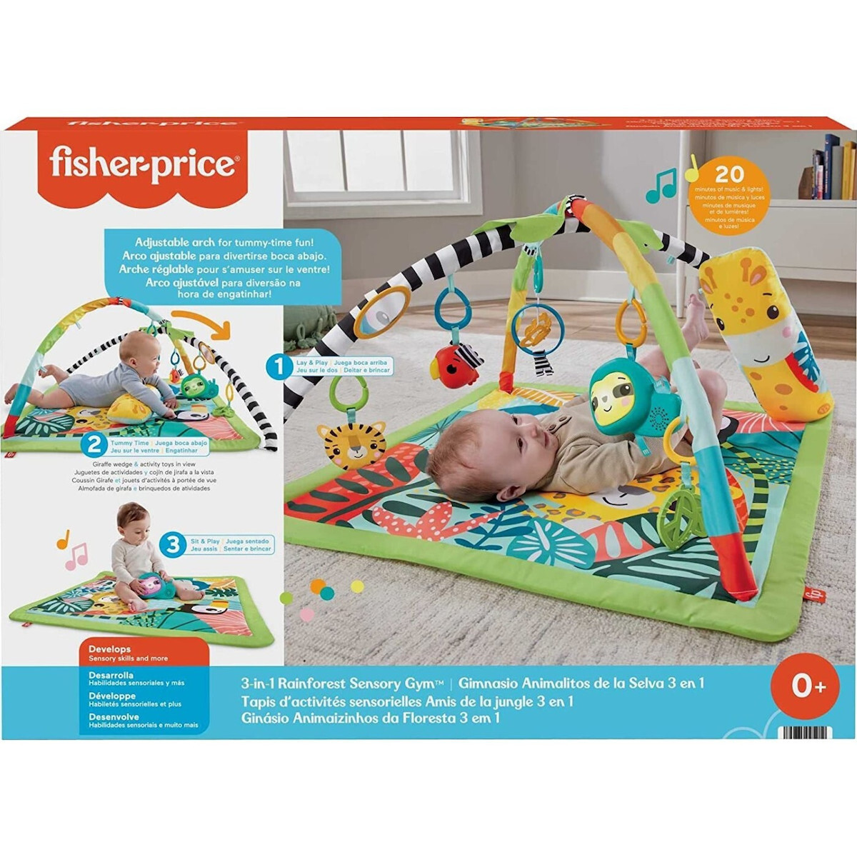 Fisher Price Γυμναστήριο Δραστηριοτήτων Rainforest με Μουσική για Νεογέννητα - Image 8