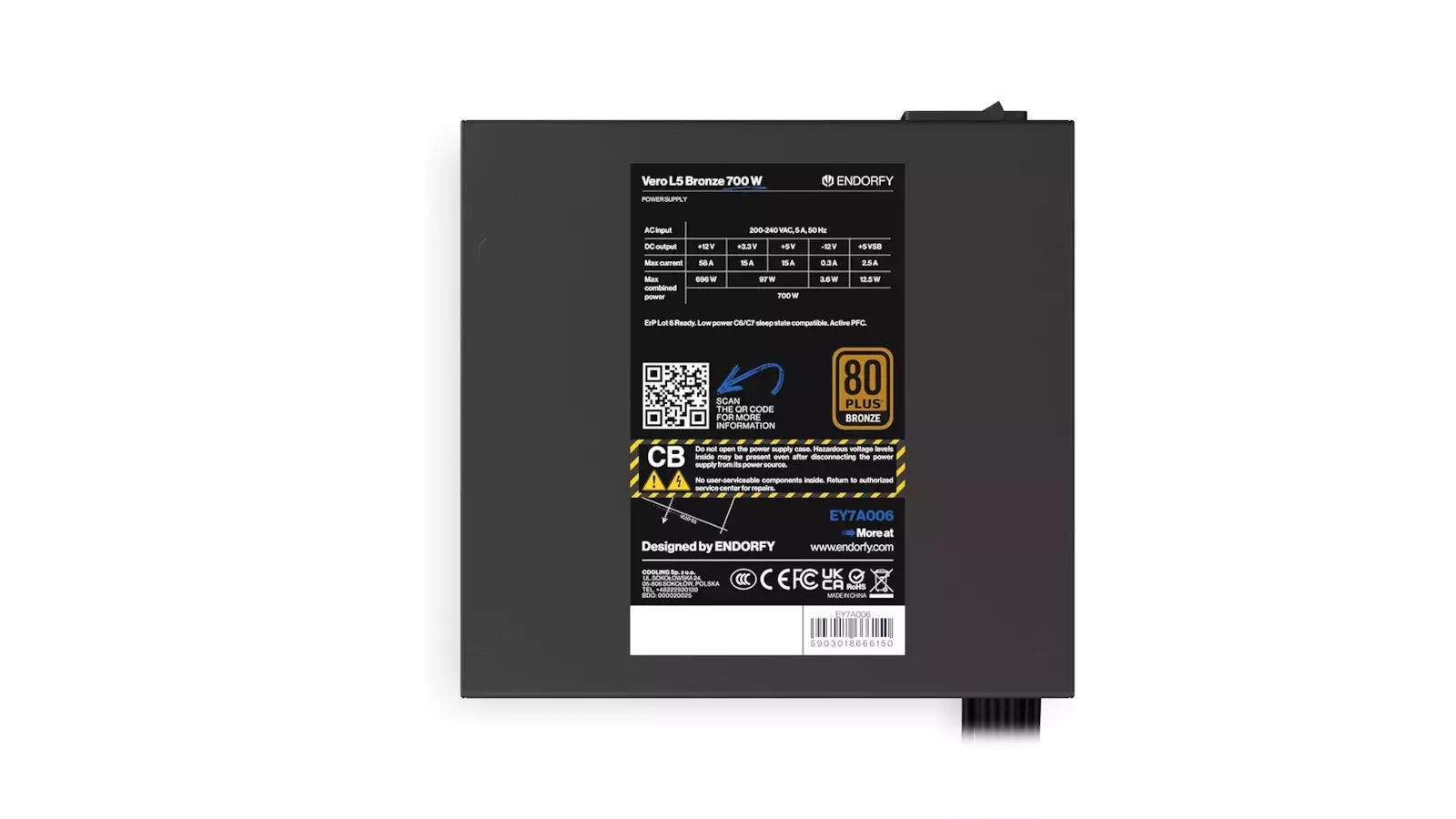 Endorfy 700W Full Wired 80 Plus Bronze (EY7A006) - Image 2