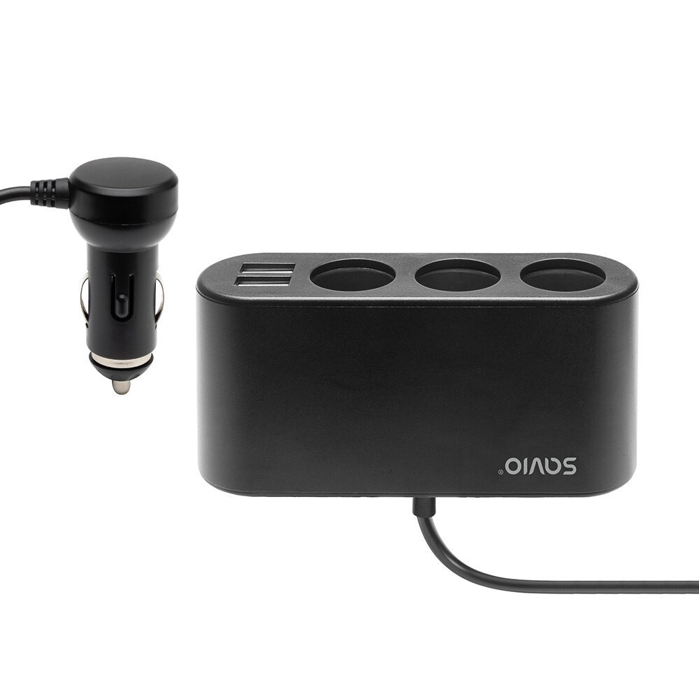 Savio SA-024 Φορτιστής Αυτοκινήτου με Θύρες 2xUSB-A 3xΑναπτήρα και Καλώδιο Ενσωματωμένο - Image 3