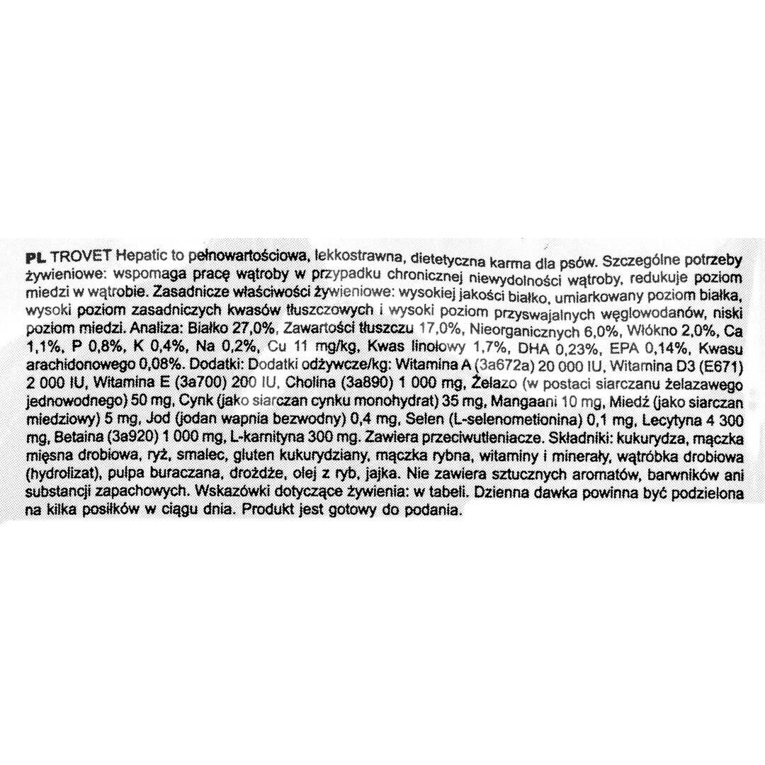 Trovet Hepatic 3kg Ξηρά Τροφή χωρίς Γλουτένη για Ενήλικους Σκύλους με Καλαμπόκι και Πουλερικά - Image 3