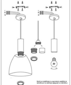 Alternative view of Home Lighting Κρεμαστό Φωτιστικό Χρυσό 35εκ.