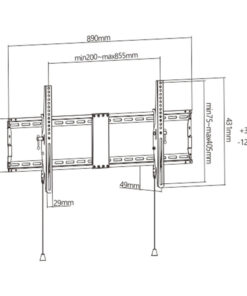Alternative view of Gembird WM-90T-01 Βάση Τηλεόρασης Τοίχου έως 70kg