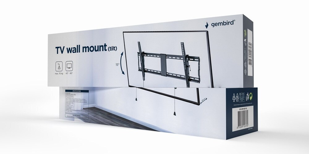 Gembird WM-90T-01 Βάση Τηλεόρασης Τοίχου έως 70kg - Image 3