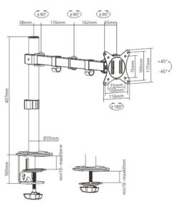 Alternative view of Gembird (MA-D1-01) Βάση Οθόνης Γραφείου έως 32"