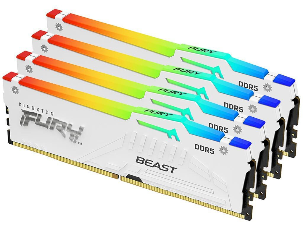 Kingston Fury Beast RGB DDR5 128GB RAM με 4x32GB Modules και Ταχύτητα 5600 για Desktop KF556C40BWAK4-128