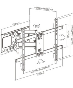 Alternative view of Gembird WM-80ST-02 Βάση Τηλεόρασης Τοίχου με Βραχίονα έως 80" και 60kg