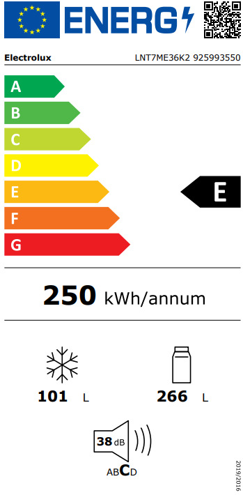 Electrolux Ψυγειοκαταψύκτης 367lt NoFrost Υ201xΠ59.5xΒ66.2εκ. Μαύρος LNT7ME36K2 - Image 3