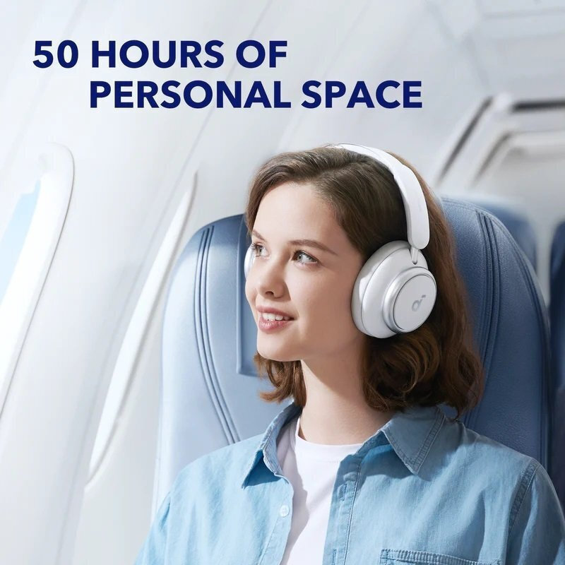 Soundcore by Anker Space Q45 Ασύρματα / Ενσύρματα Over Ear Ακουστικά με 50 ώρες Λειτουργίας Λευκά - Image 8