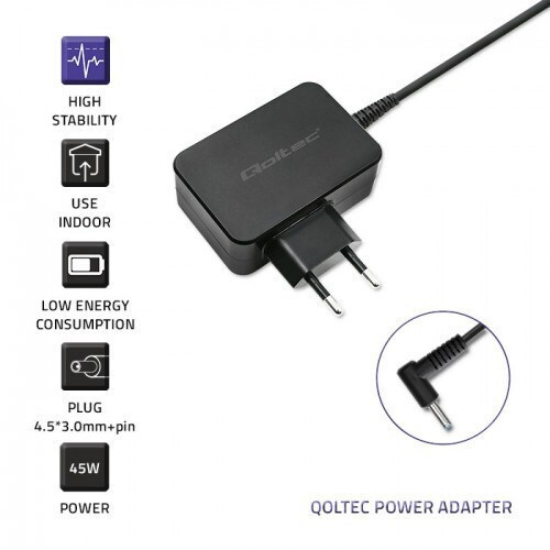 Qoltec Φορτιστής Laptop 45W 19.5V 2.31A για HP με Αποσπώμενο Καλώδιο Τροφοδοσίας - Image 2