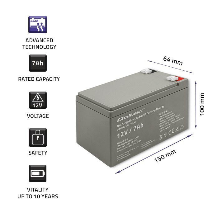 Qoltec με Χωρητικότητα 7Ah και Τάση 12V 53076 1τμχ - Image 4