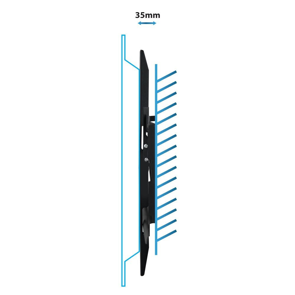 Esperanza ERW014 Βάση Τηλεόρασης Τοίχου έως 70" και 30kg Μαύρο - Image 2