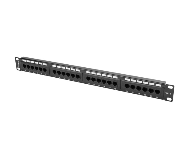 Lanberg Patch Panel Unshielded για Rack 1U 19" 24 Θυρών cat6 Μαύρο - Image 3