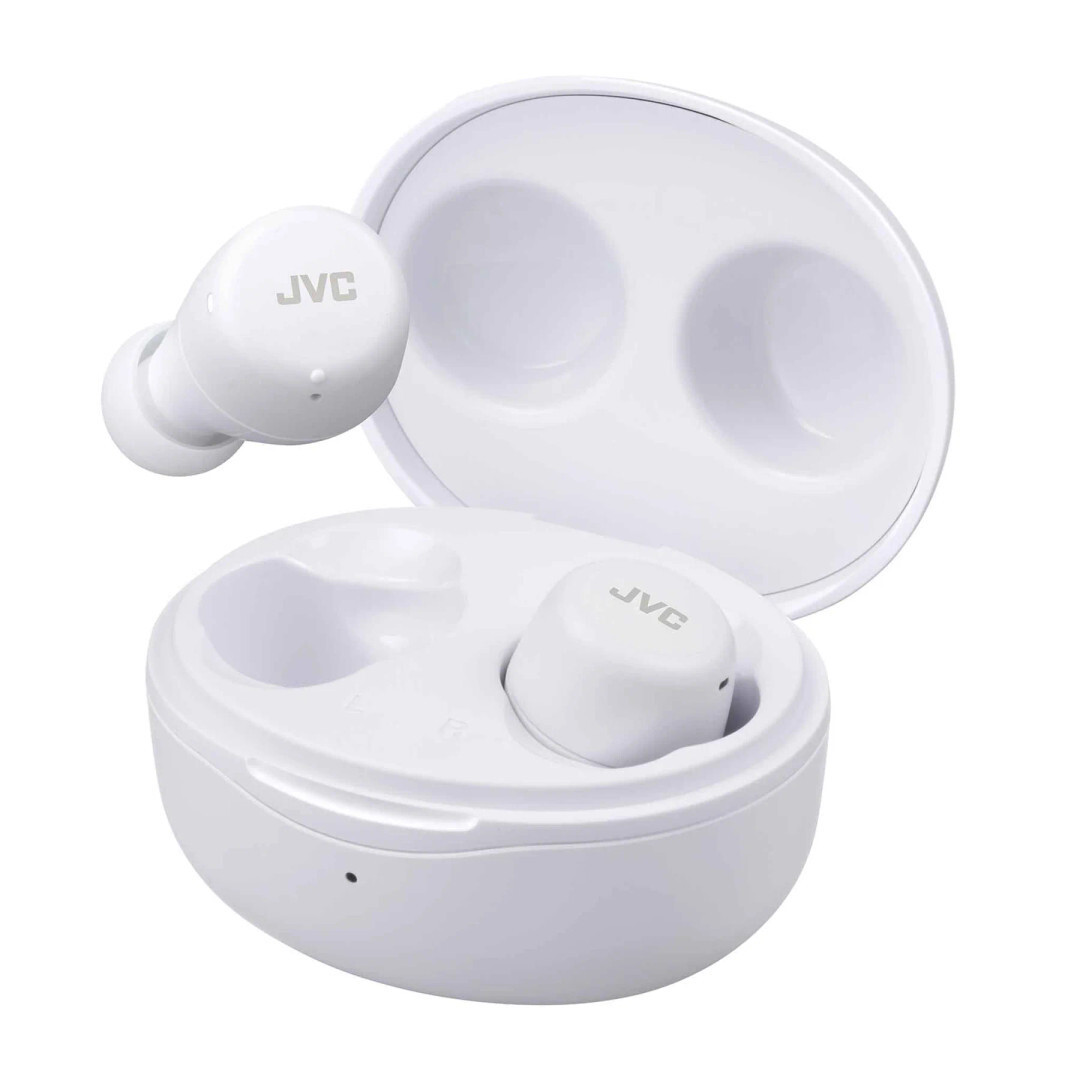 JVC Gumy Mini HA-A6T In-ear Bluetooth Handsfree Ακουστικά με Αντοχή στον Ιδρώτα και Θήκη Φόρτισης Λευκά