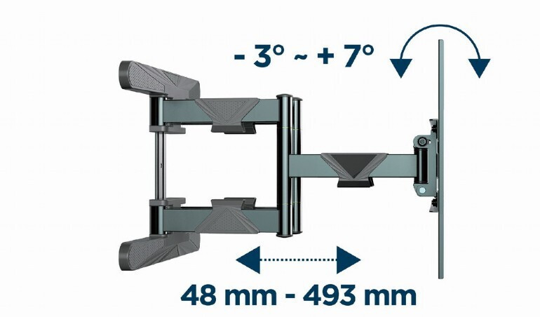 Gembird WM-80ST-01 Βάση Τηλεόρασης Τοίχου με Βραχίονα έως 80" και 50kg - Image 6