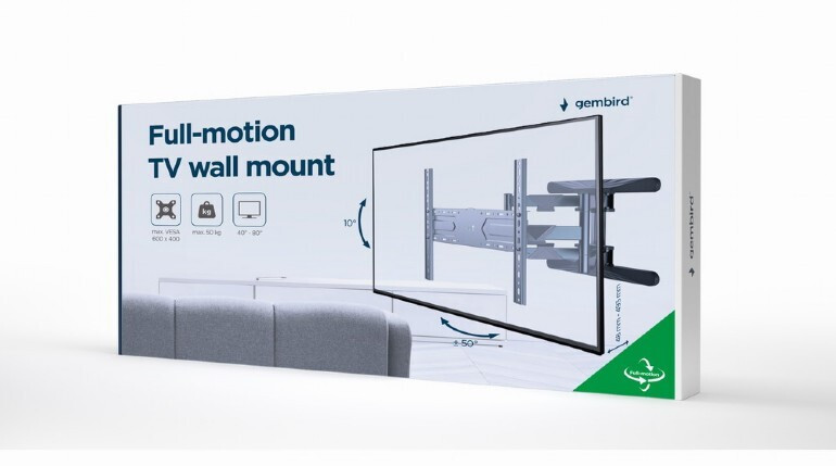 Gembird WM-80ST-01 Βάση Τηλεόρασης Τοίχου με Βραχίονα έως 80" και 50kg - Image 8