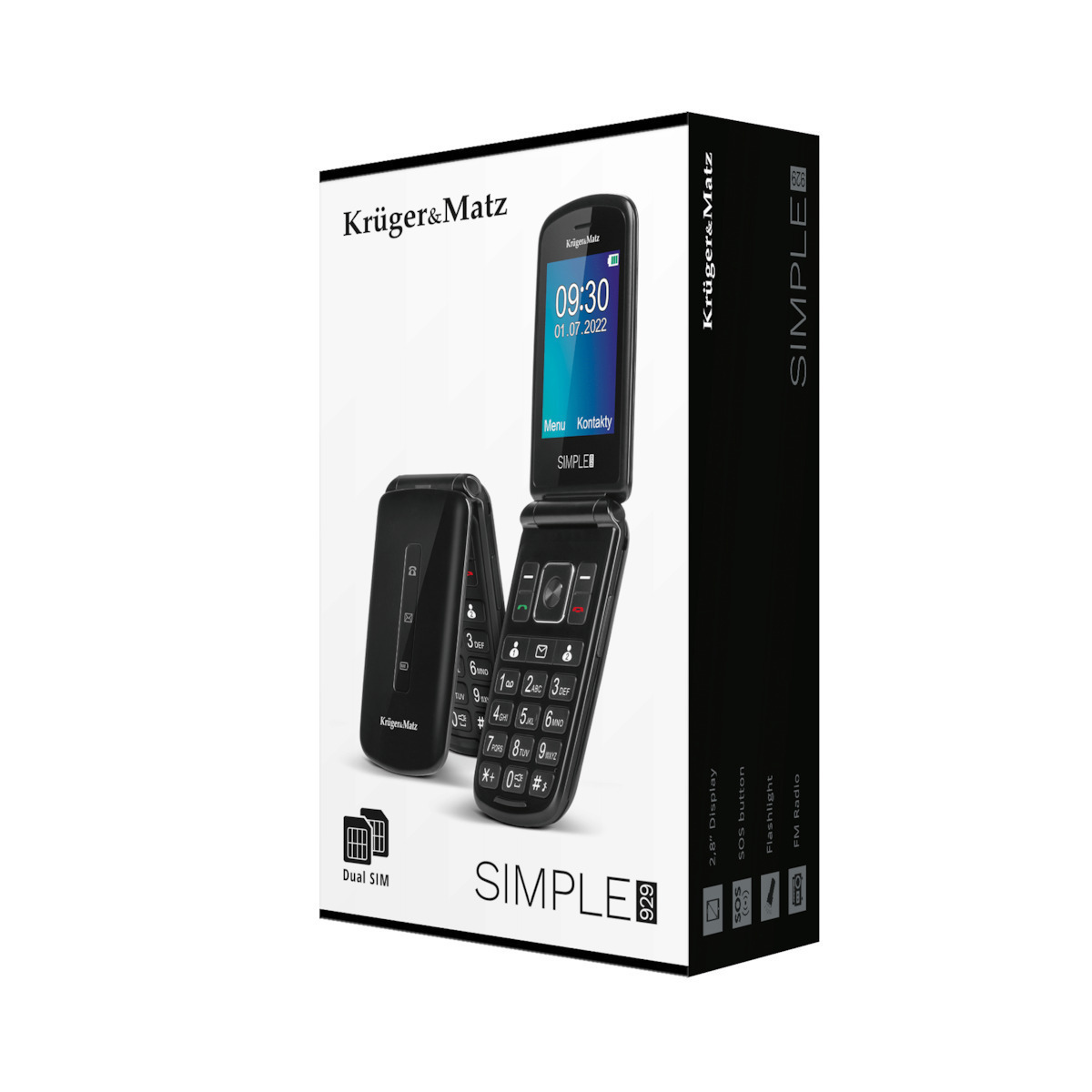 Kruger & Matz Simple 929 Dual SIM Κινητό με Μεγάλα Κουμπιά Μαύρο - Image 7