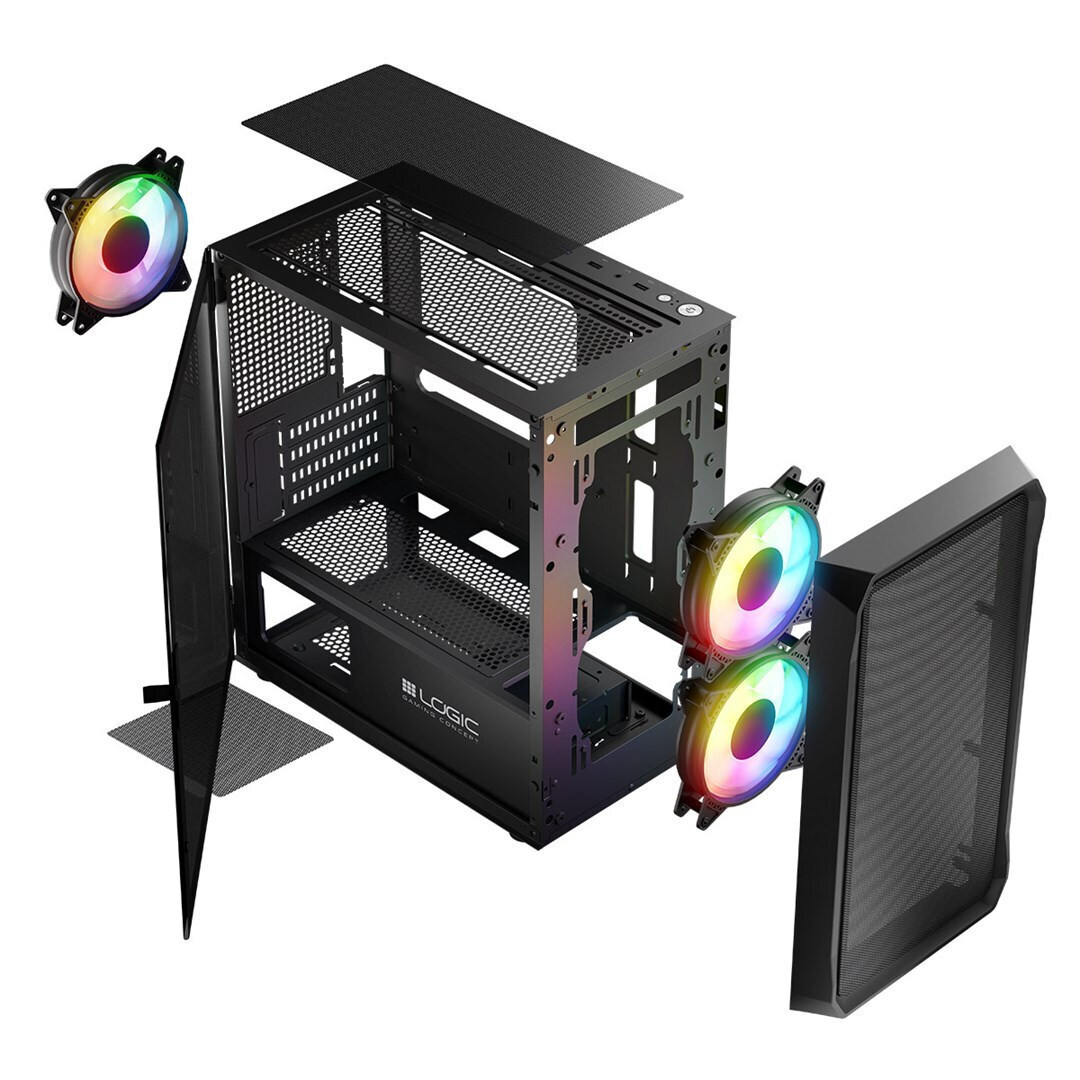Logic Portos ARGB Mini Tower με Πλαϊνό Παράθυρο - Image 3
