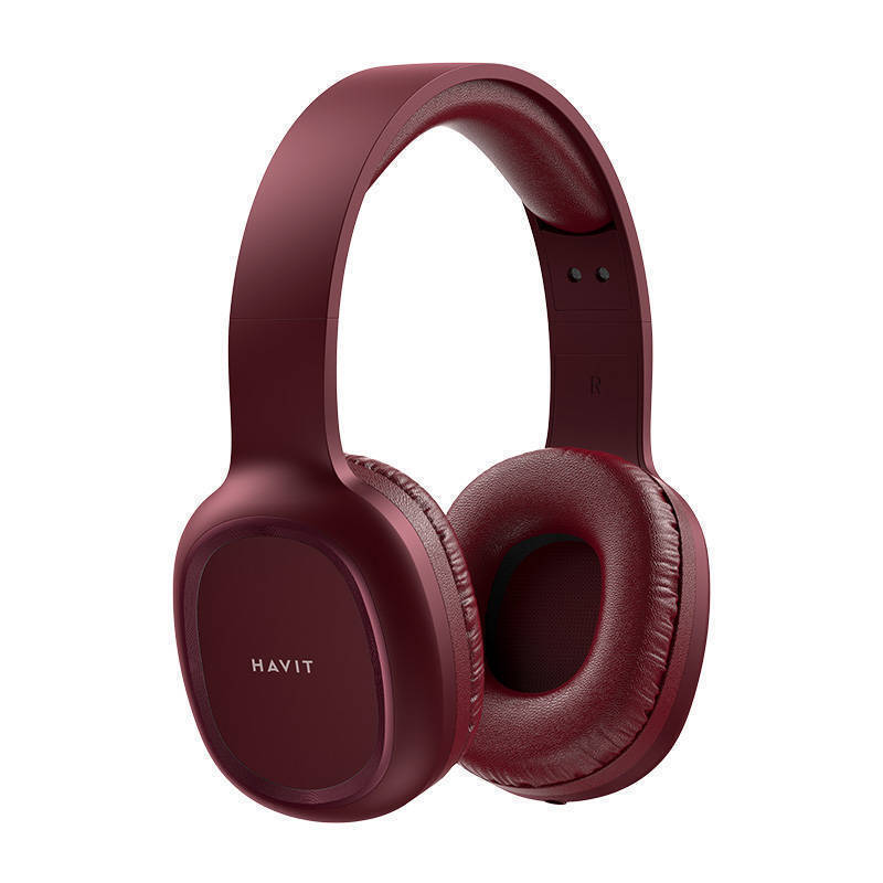 Havit H2590BT Pro Ασύρματα / Ενσύρματα Over Ear Ακουστικά με Ραδιόφωνο με 4 ώρες Λειτουργίας και Quick Charge Μπορντό - Image 2