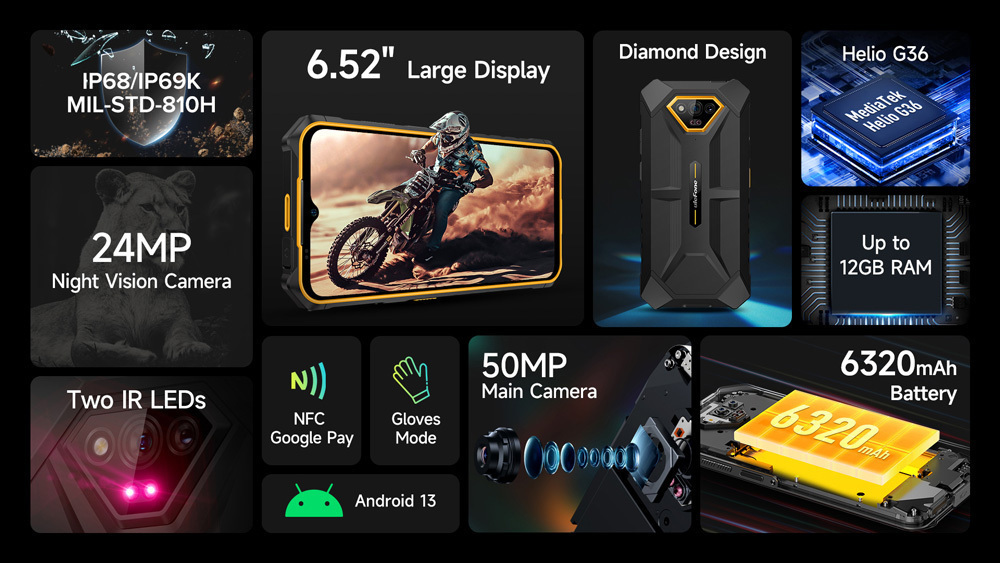 Ulefone Armor X13 Dual SIM (6/64GB) Ανθεκτικό Smartphone Μαύρο - Image 5