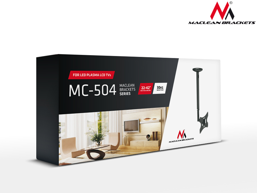 Maclean Energy MC-504A S Βάση Τηλεόρασης Οροφής έως 42" και 30kg - Image 7
