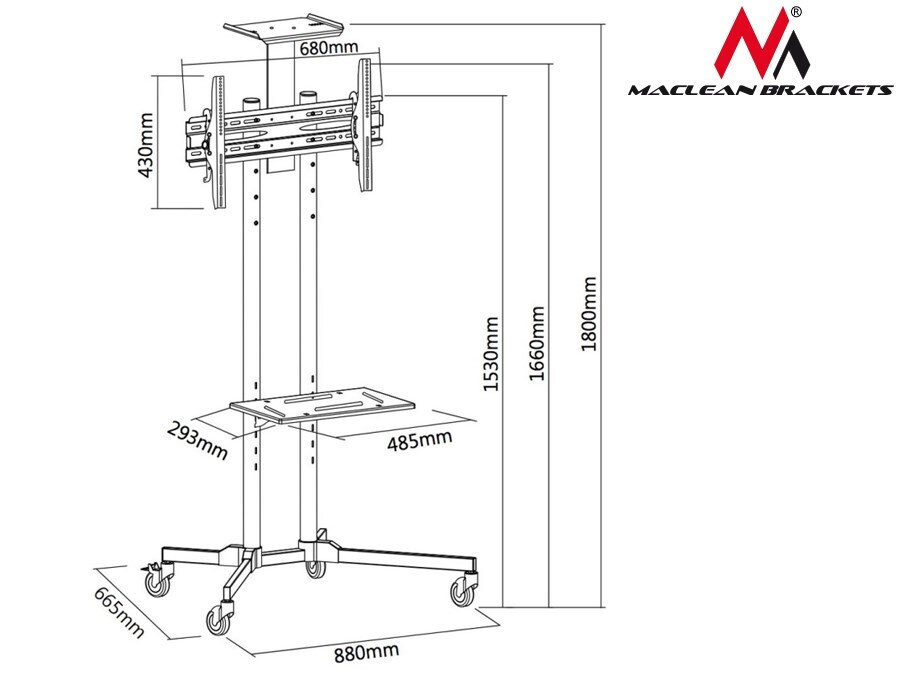Maclean Energy MC-661 Δαπέδου έως 55" και 50kg - Image 6