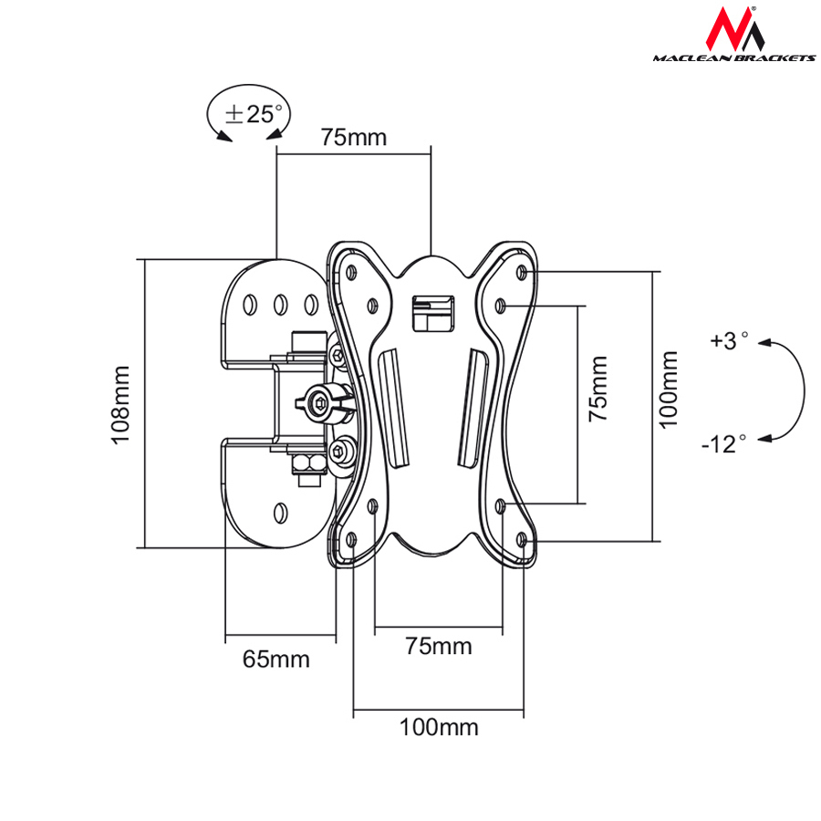 Maclean Energy MC-670 Επιτοίχια έως 27" και 20kg - Image 8