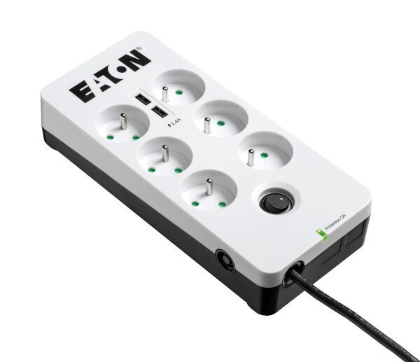 Eaton Πολύπριζο Ασφαλείας 6 Θέσεων με USB-A, Διακόπτη και Καλώδιο 1.5m - Image 2