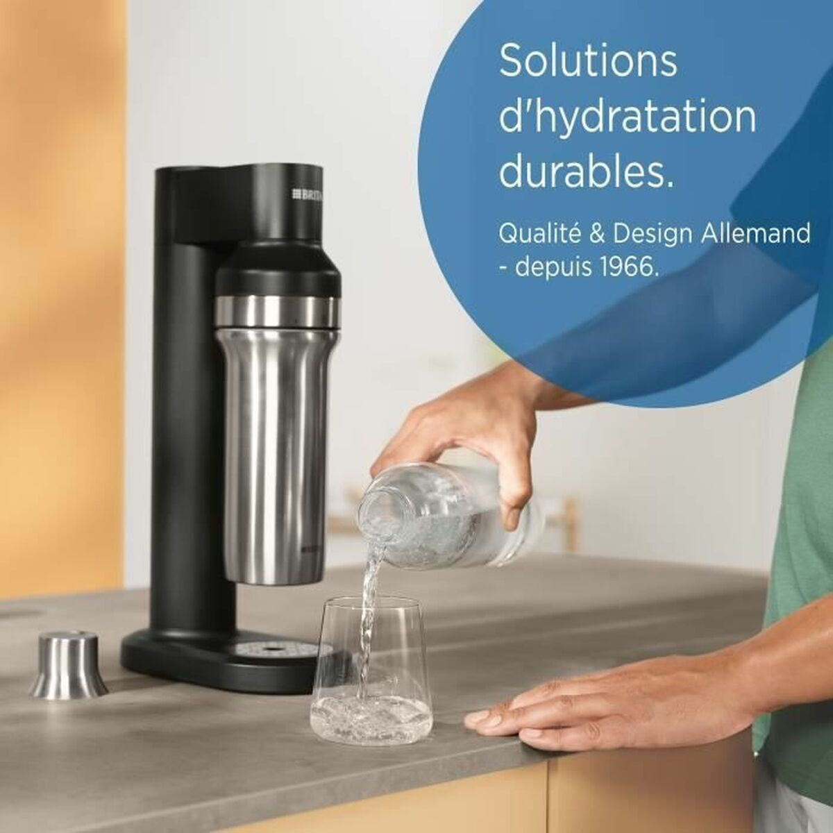 Brita Μπουκάλι Νερού Γυάλινο με Βιδωτό Καπάκι Μαύρο 118440 - Image 4