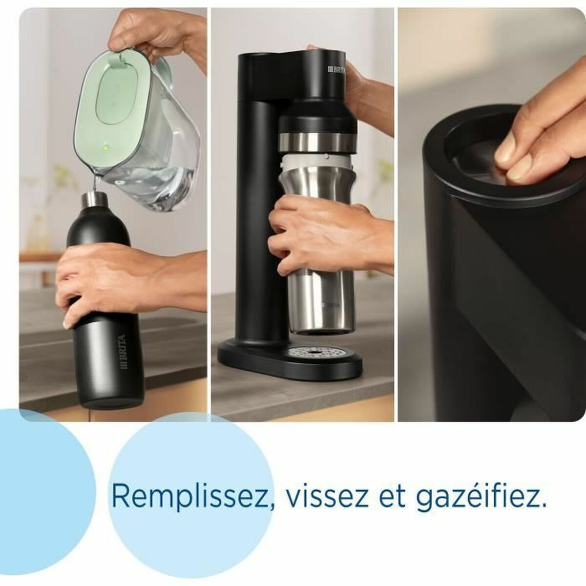 Brita Μπουκάλι Νερού Γυάλινο με Βιδωτό Καπάκι Μαύρο 118440 - Image 6