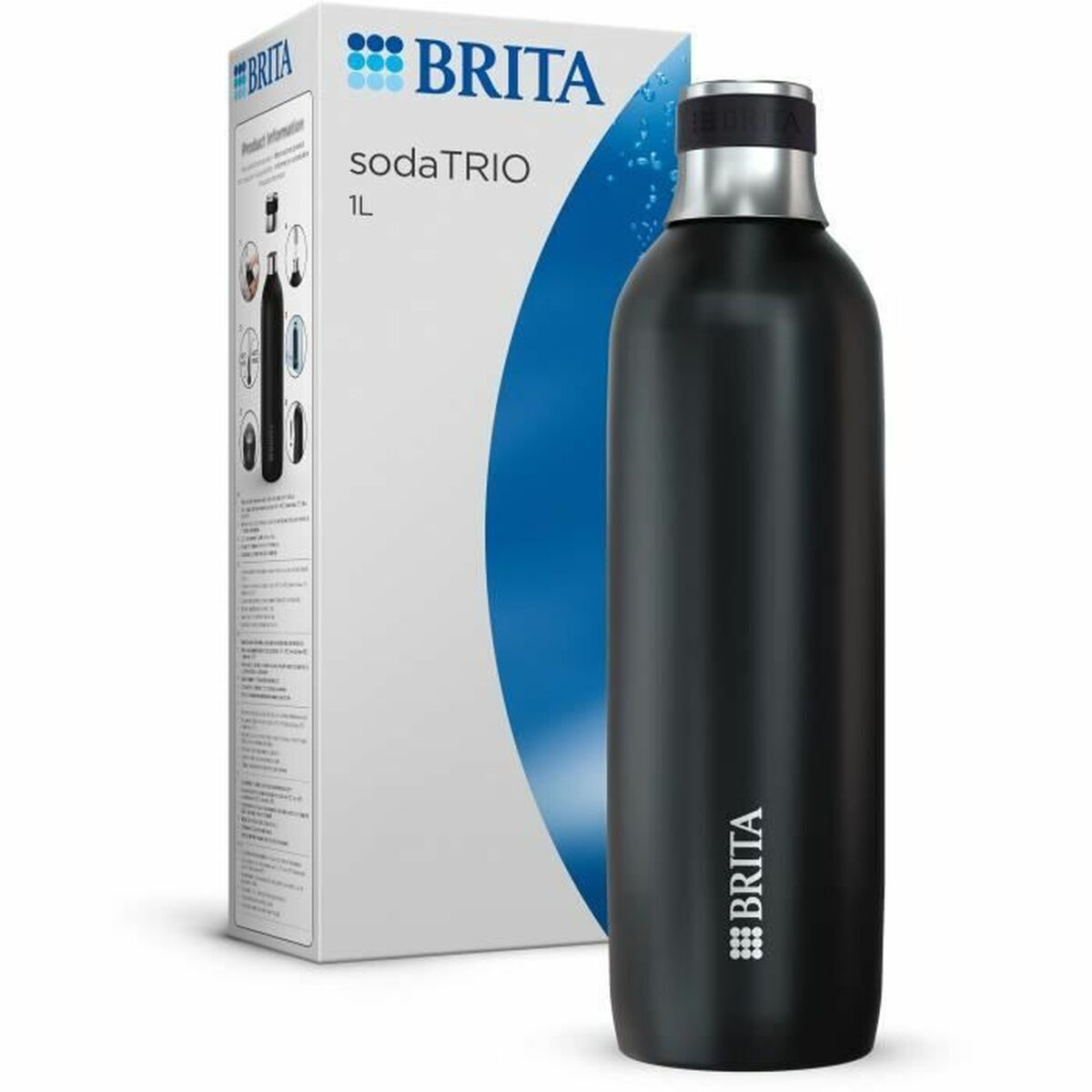 Brita Μπουκάλι Νερού Γυάλινο με Βιδωτό Καπάκι Μαύρο 118440 - Image 2