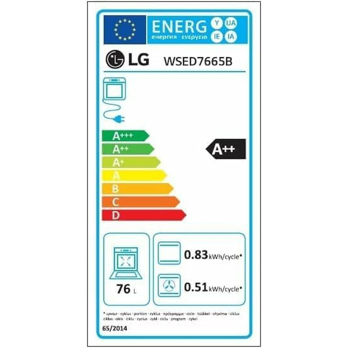 LG Άνω Πάγκου Μαύρος WSED7665B - Image 5