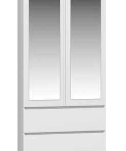 Δίφυλλη Ντουλάπα με Καθρέπτη 116x50x180cm White