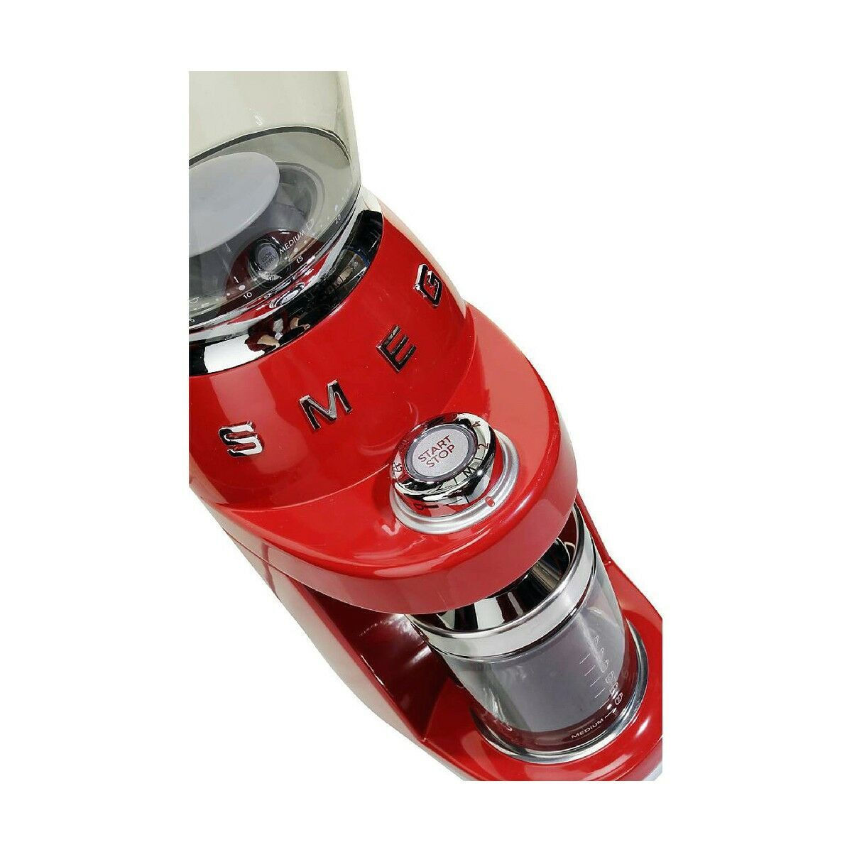 Smeg CGF01RDEU Ηλεκτρικός Μύλος Καφέ 150W με Χωρητικότητα 350gr και 30 Επίπεδα Άλεσης Κόκκινος - Image 6