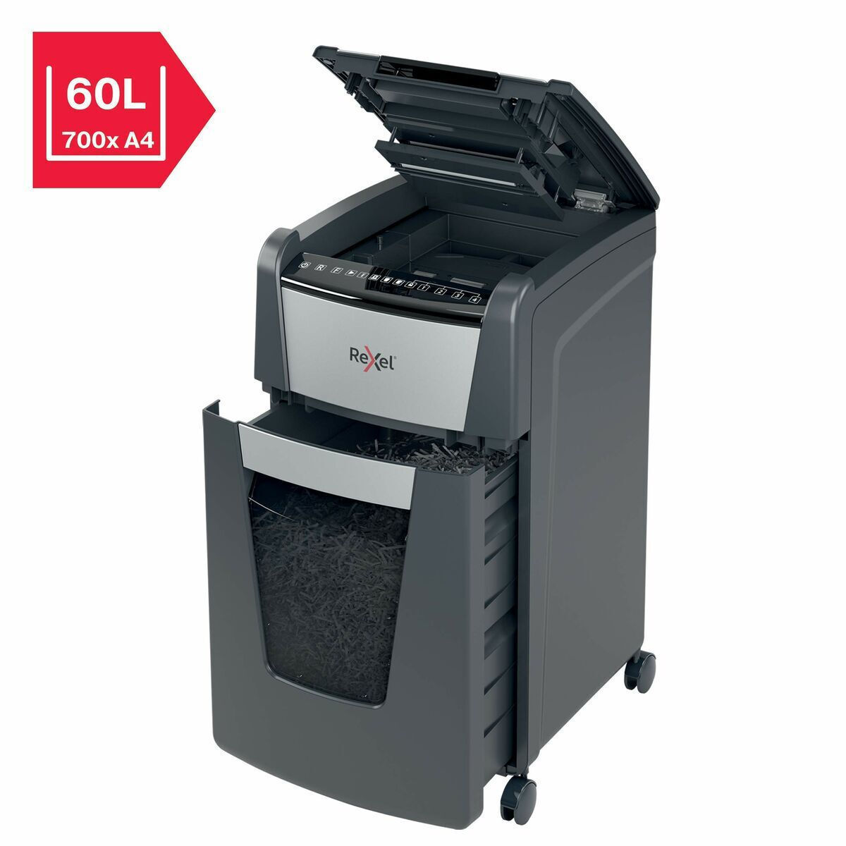 Rexel Καταστροφέας Εγγράφων Optimum Auto+ 300m Micro Cut 300 Φύλλων με Κάδο 60lt - Image 4