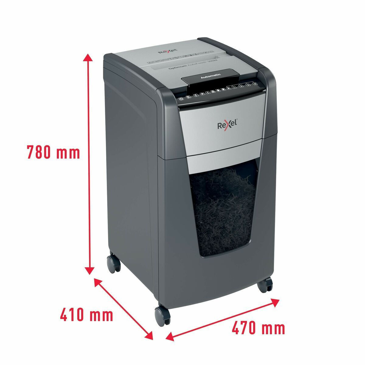 Rexel Καταστροφέας Εγγράφων Optimum Auto+ 300m Micro Cut 300 Φύλλων με Κάδο 60lt - Image 6