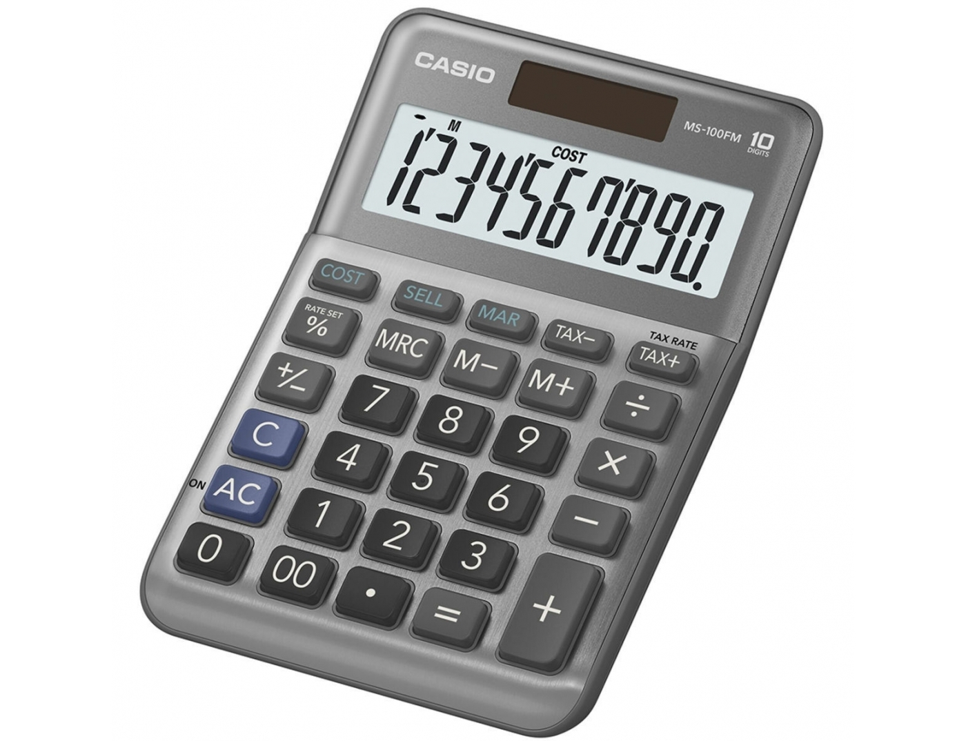 Casio Αριθμομηχανή σε Ασημί Χρώμα MS-100FM