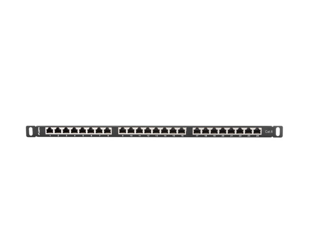 Lanberg Patch Panel για Rack 0.5U 24 Θυρών cat6 Μαύρο