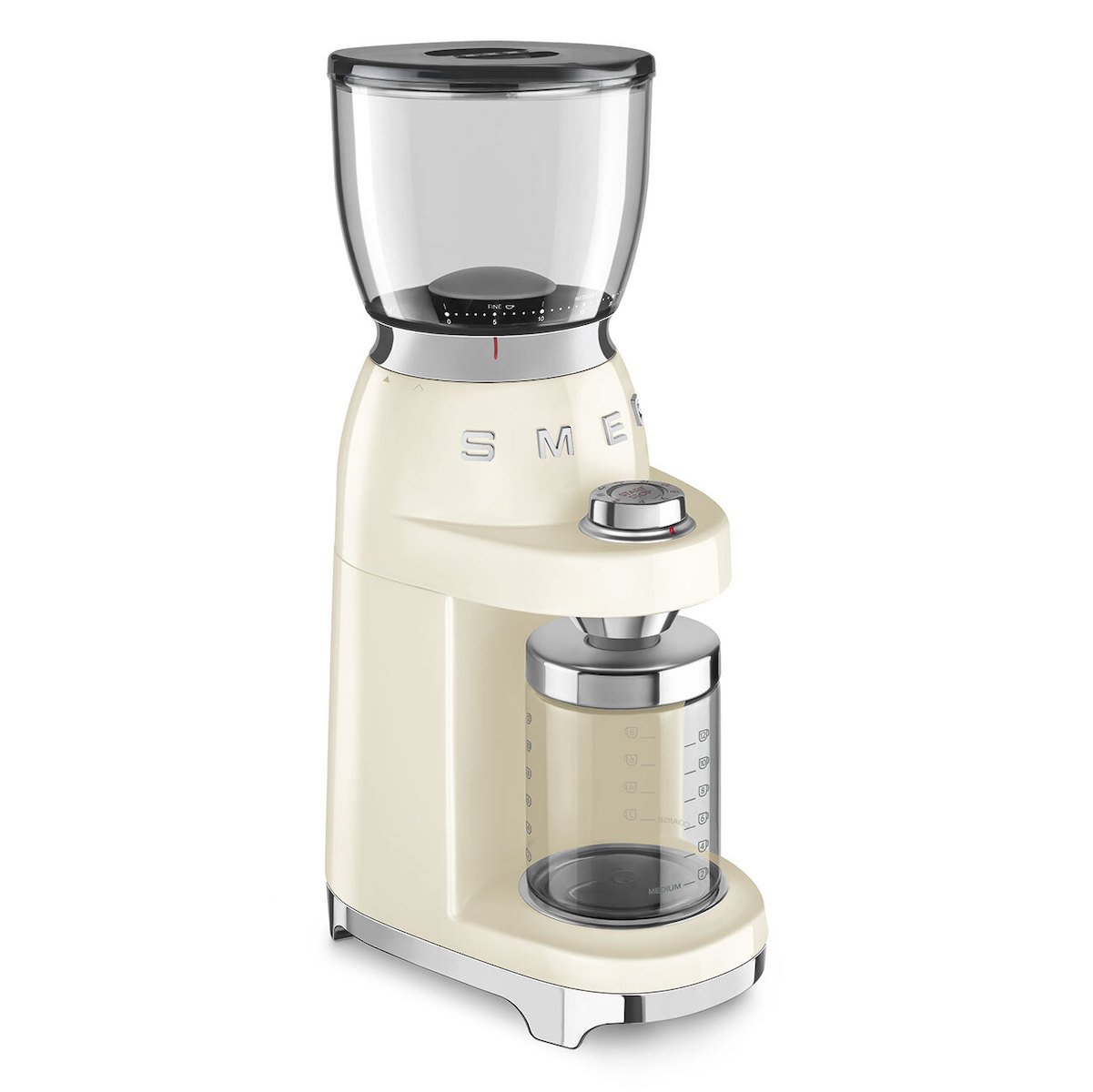 Smeg CGF11CREU Ηλεκτρικός Μύλος Καφέ 150W με Χωρητικότητα 350gr και 30 Επίπεδα Άλεσης Μπεζ - Image 4