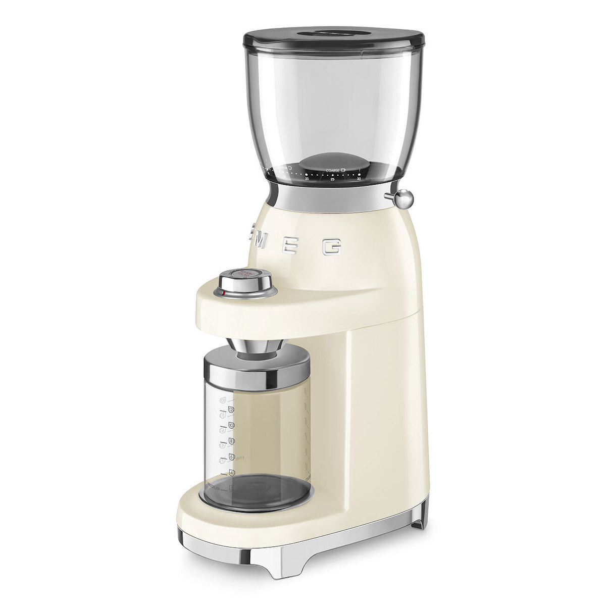 Smeg CGF11CREU Ηλεκτρικός Μύλος Καφέ 150W με Χωρητικότητα 350gr και 30 Επίπεδα Άλεσης Μπεζ - Image 5