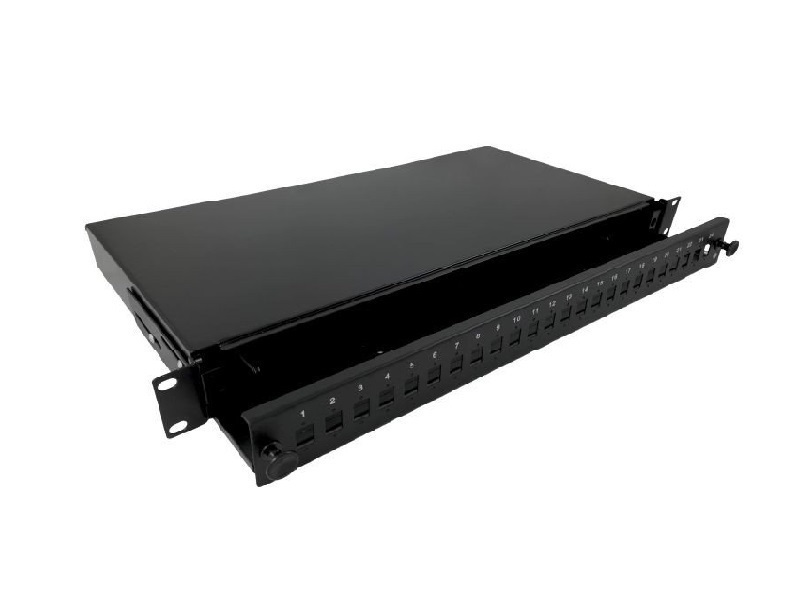 A-LAN Patch Panel για Rack 1U 19" 24 Θυρών Μαύρο FOP-1U-24SCS-C