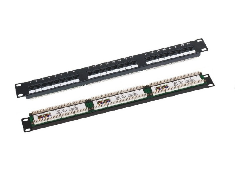 Q-Lantec Patch Panel Unshielded για Rack 1U 19" 50 Θυρών cat5e Μαύρο