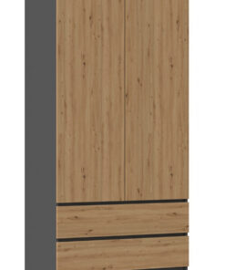 Δίφυλλη Ντουλάπα Ρούχων Malwa Καφέ 90x50x180cm SS-90