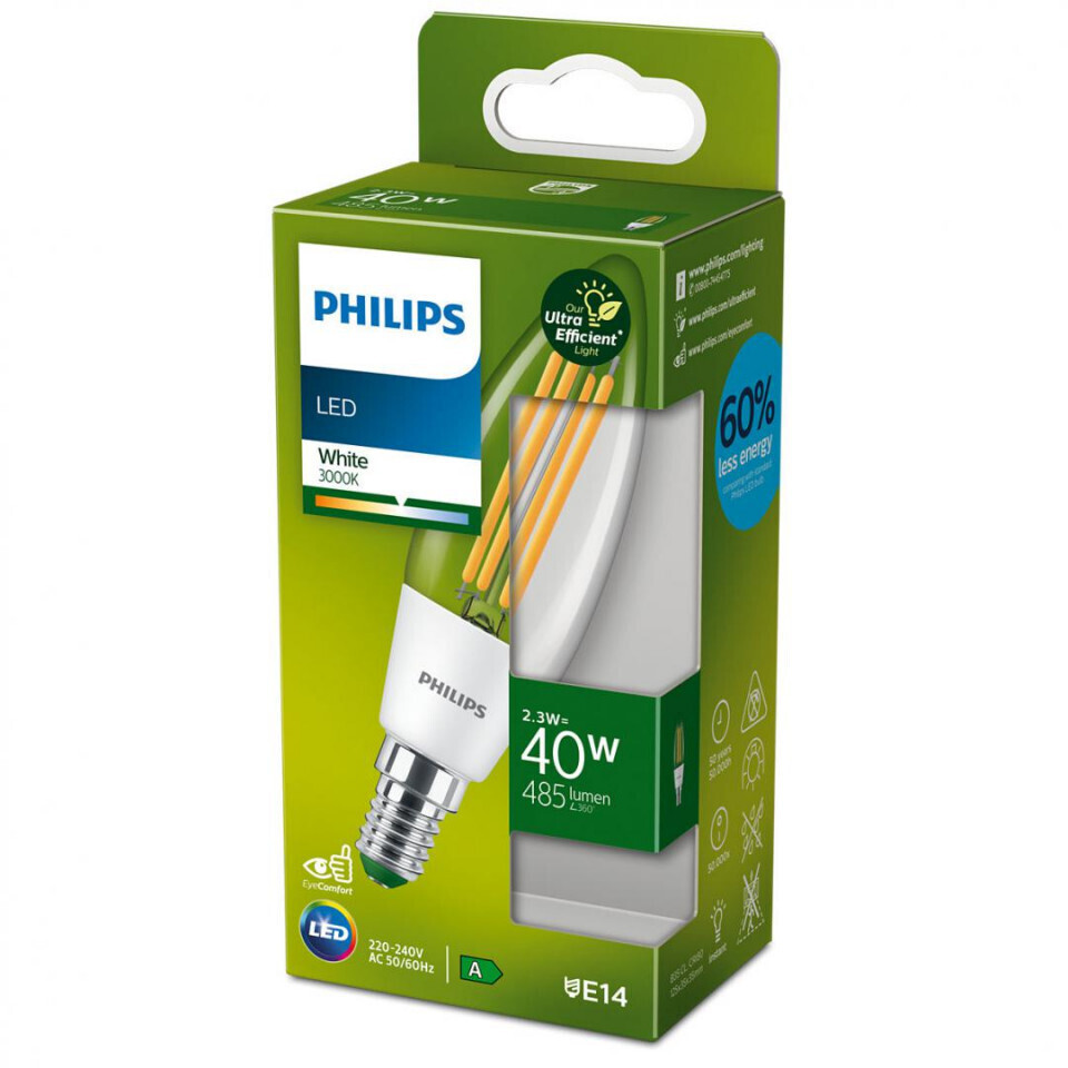 Philips Λάμπα LED 40W για Ντουί E14 Θερμό Λευκό - Image 3