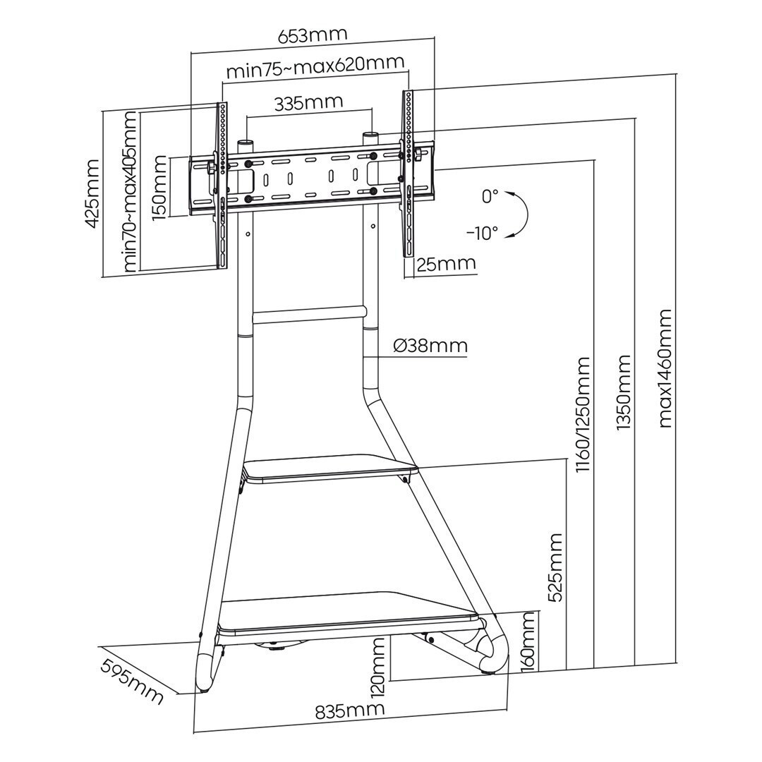 Maclean Energy MC-455 Βάση Τηλεόρασης Τοίχου έως 75"