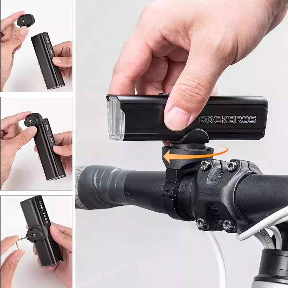 Rockbros 24610002001 Front Bicycle Light 1000 Lm Black - Image 3