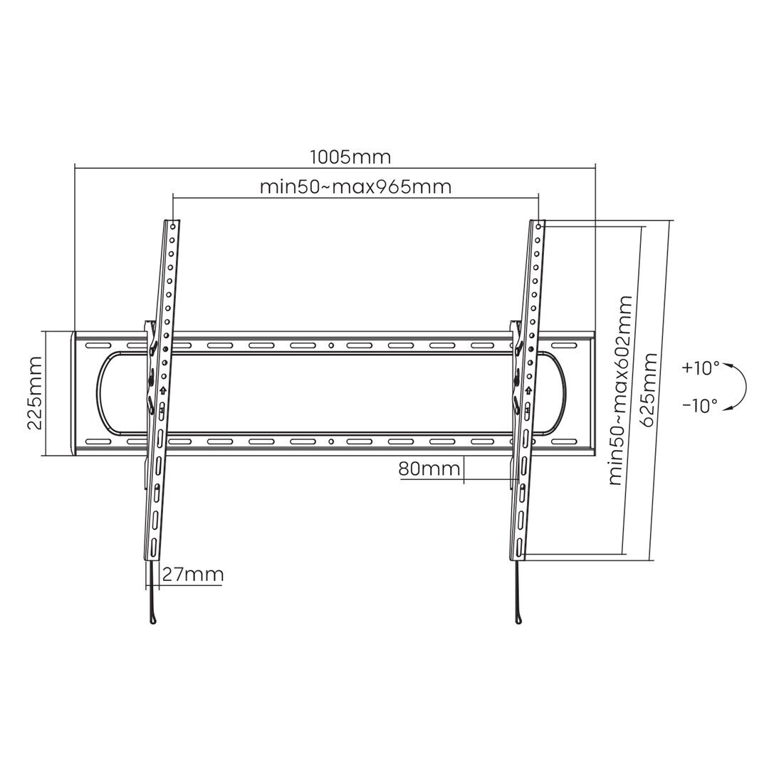 Maclean Energy MC-750N Βάση Τηλεόρασης Τοίχου έως 120" Μαύρο - Image 6