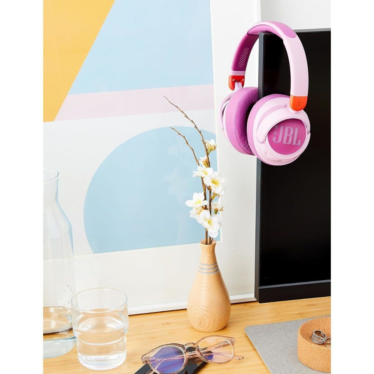 JBL JR460NC Ασύρματα / Ενσύρματα Παιδικά Over Ear Ακουστικά με 20 ώρες Λειτουργίας και Quick Charge Ροζ - Image 7