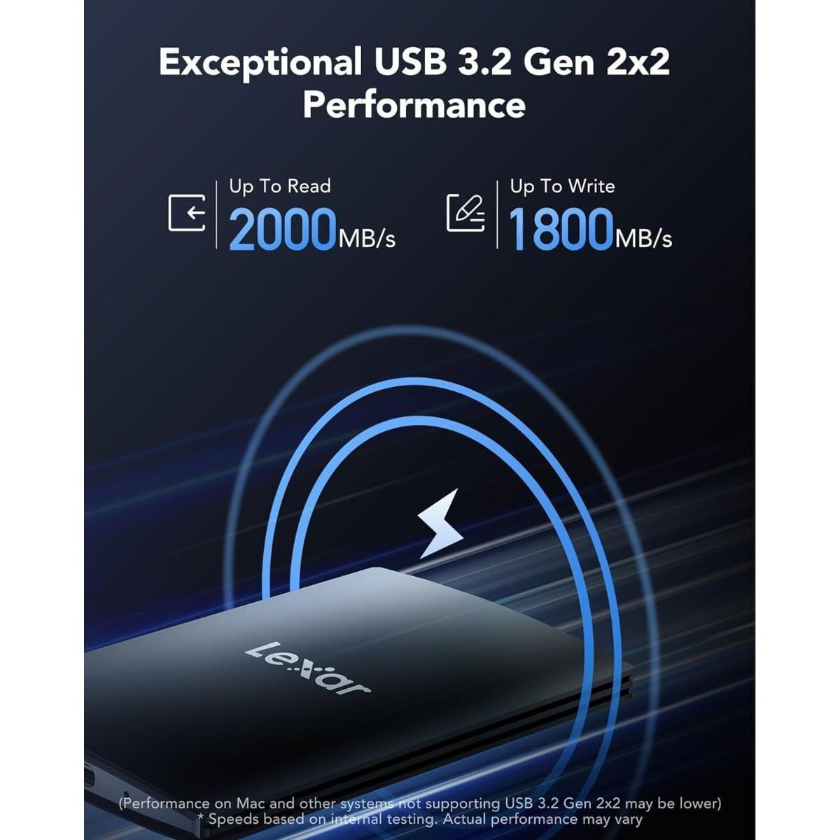 Lexar SL500 USB 3.2 Εξωτερικός SSD 2TB 2.5" Μαύρο - Image 3