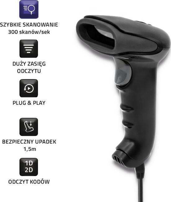 Qoltec Scanner Χειρός Ασύρματο με Δυνατότητα Ανάγνωσης 2D και QR Barcodes 50868