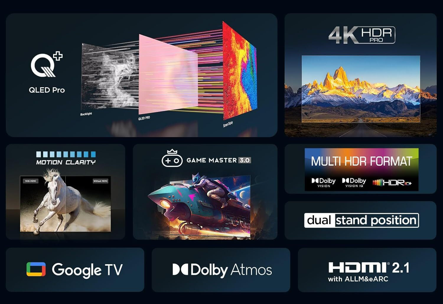 TCL Smart Τηλεόραση 55" 4K UHD QLED T7B HDR (2024) 55T7B - Image 7